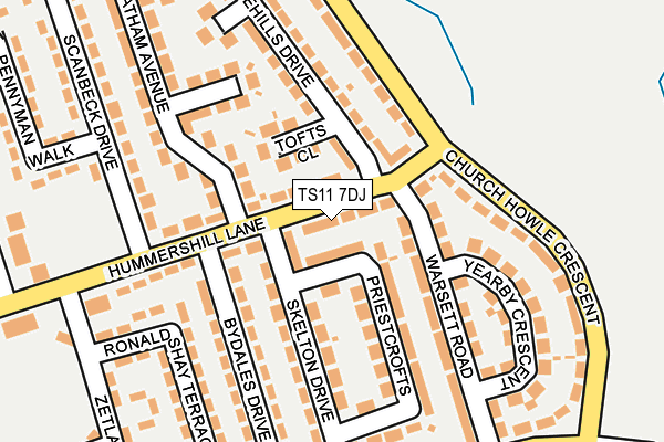 TS11 7DJ map - OS OpenMap – Local (Ordnance Survey)