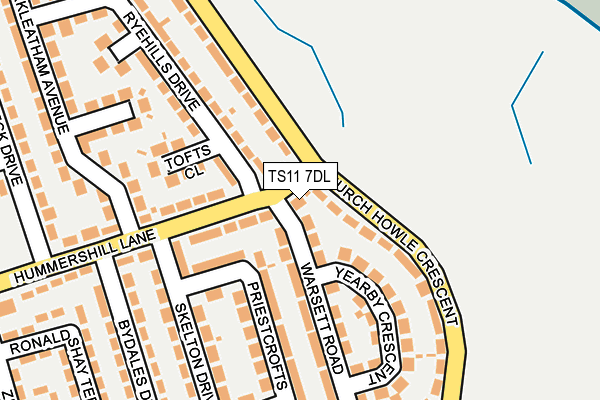TS11 7DL map - OS OpenMap – Local (Ordnance Survey)