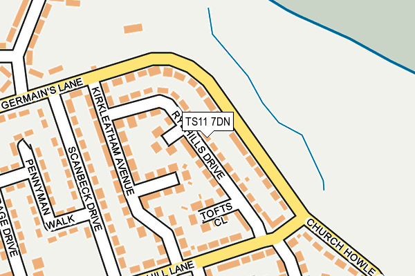 TS11 7DN map - OS OpenMap – Local (Ordnance Survey)