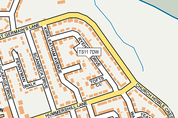 TS11 7DW map - OS OpenMap – Local (Ordnance Survey)