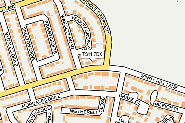 TS11 7DX map - OS OpenMap – Local (Ordnance Survey)