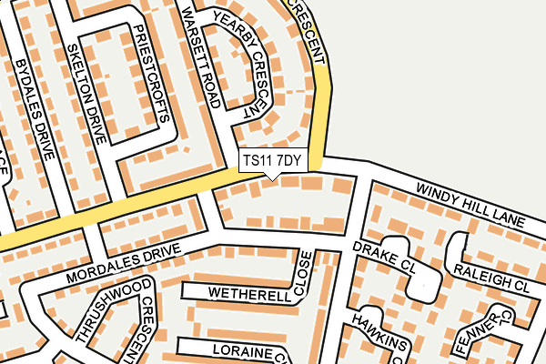 TS11 7DY map - OS OpenMap – Local (Ordnance Survey)