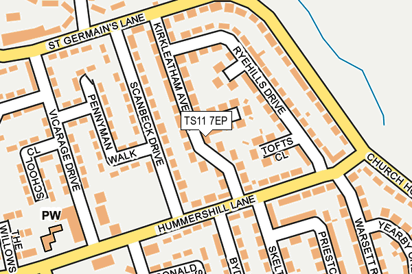 TS11 7EP map - OS OpenMap – Local (Ordnance Survey)