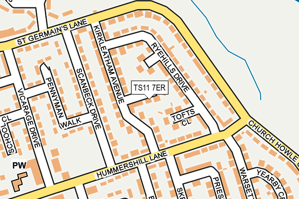 TS11 7ER map - OS OpenMap – Local (Ordnance Survey)
