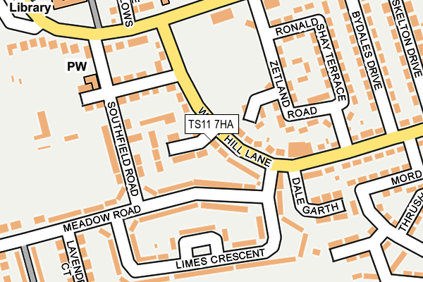 TS11 7HA map - OS OpenMap – Local (Ordnance Survey)