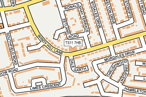 TS11 7HB map - OS OpenMap – Local (Ordnance Survey)
