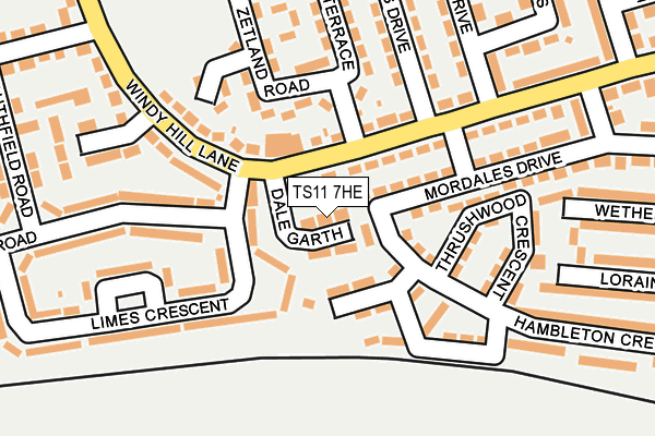 TS11 7HE map - OS OpenMap – Local (Ordnance Survey)