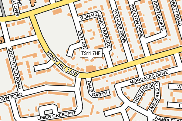 TS11 7HF map - OS OpenMap – Local (Ordnance Survey)