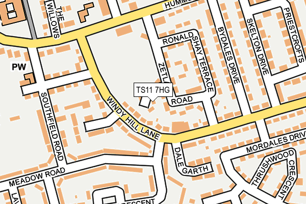 TS11 7HG map - OS OpenMap – Local (Ordnance Survey)