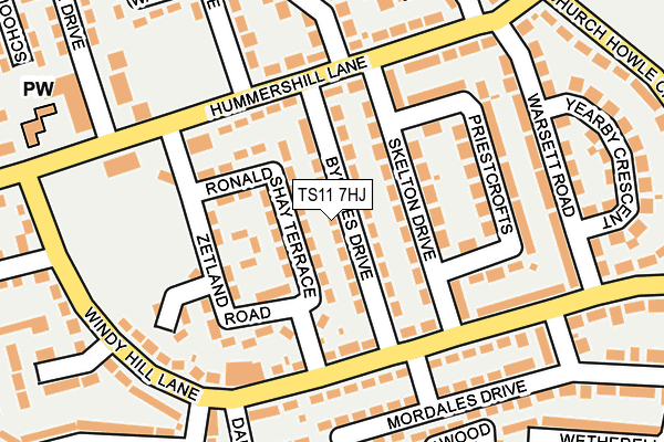 TS11 7HJ map - OS OpenMap – Local (Ordnance Survey)