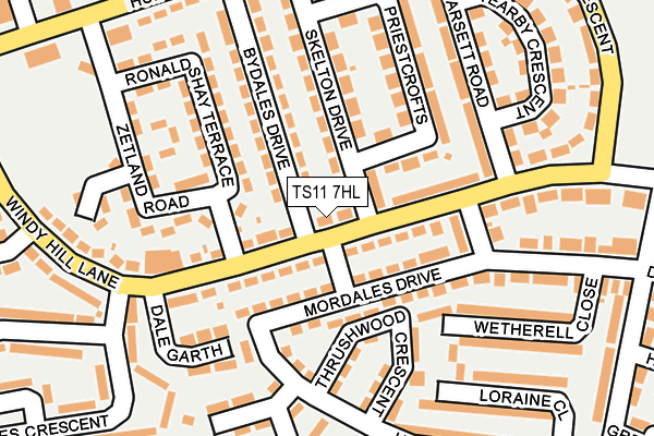 TS11 7HL map - OS OpenMap – Local (Ordnance Survey)