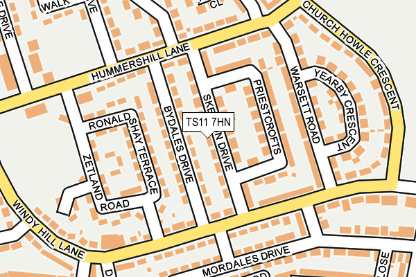 TS11 7HN map - OS OpenMap – Local (Ordnance Survey)