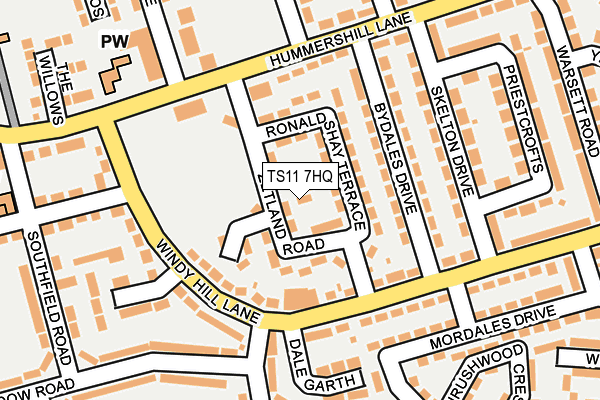 TS11 7HQ map - OS OpenMap – Local (Ordnance Survey)