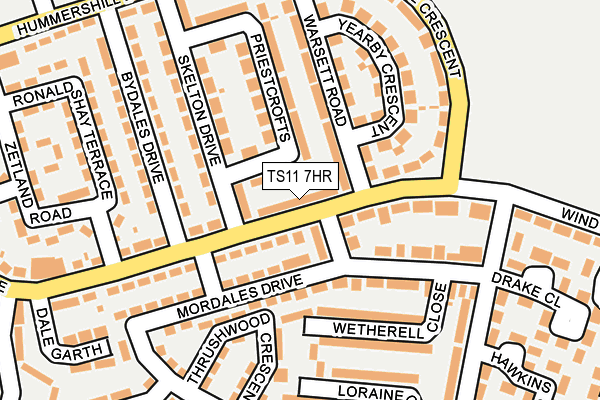 TS11 7HR map - OS OpenMap – Local (Ordnance Survey)