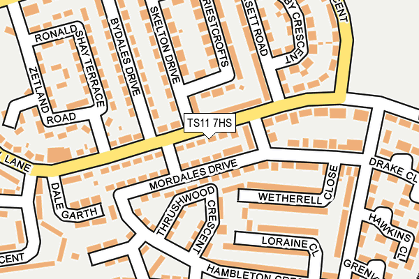 TS11 7HS map - OS OpenMap – Local (Ordnance Survey)