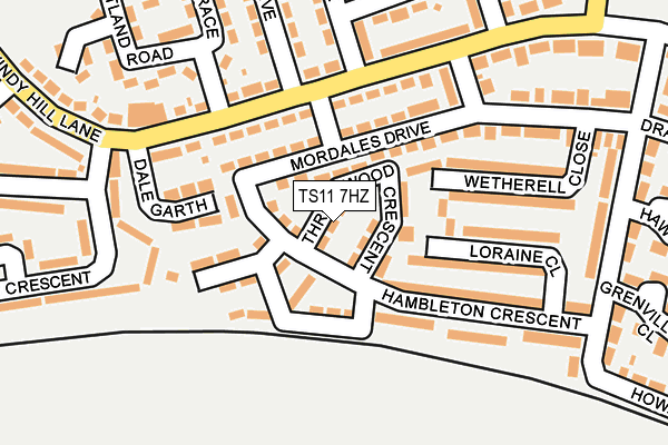 TS11 7HZ map - OS OpenMap – Local (Ordnance Survey)