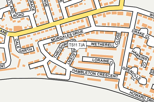 TS11 7JA map - OS OpenMap – Local (Ordnance Survey)