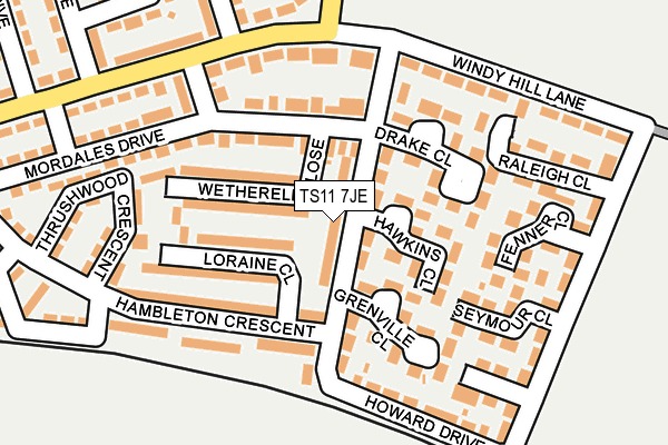 TS11 7JE map - OS OpenMap – Local (Ordnance Survey)