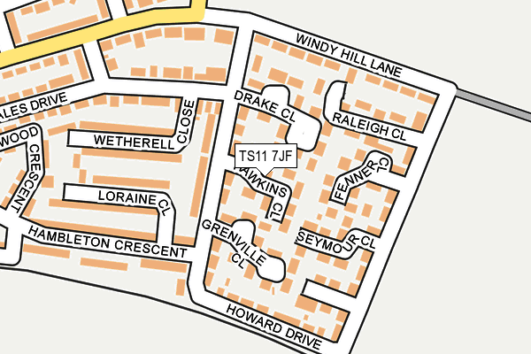 TS11 7JF map - OS OpenMap – Local (Ordnance Survey)