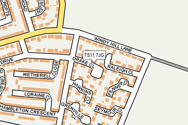 TS11 7JG map - OS OpenMap – Local (Ordnance Survey)