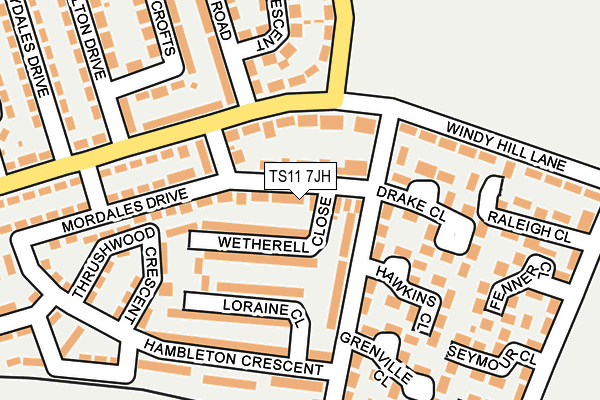 TS11 7JH map - OS OpenMap – Local (Ordnance Survey)