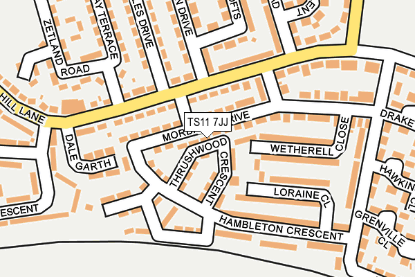 TS11 7JJ map - OS OpenMap – Local (Ordnance Survey)