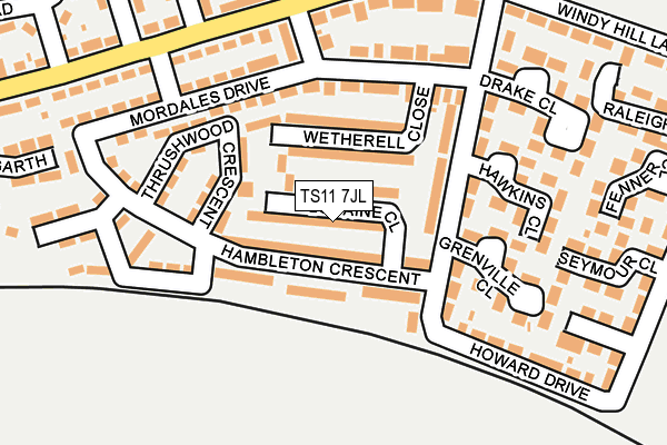 TS11 7JL map - OS OpenMap – Local (Ordnance Survey)