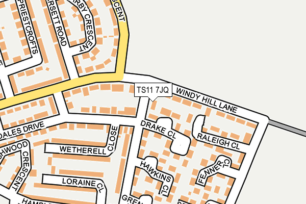 TS11 7JQ map - OS OpenMap – Local (Ordnance Survey)
