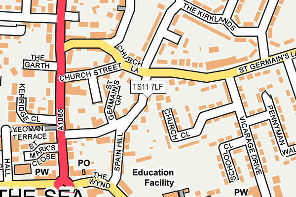 TS11 7LF map - OS OpenMap – Local (Ordnance Survey)