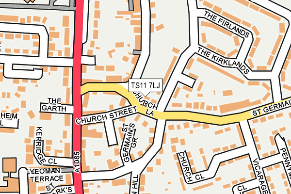 TS11 7LJ map - OS OpenMap – Local (Ordnance Survey)
