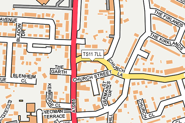 TS11 7LL map - OS OpenMap – Local (Ordnance Survey)