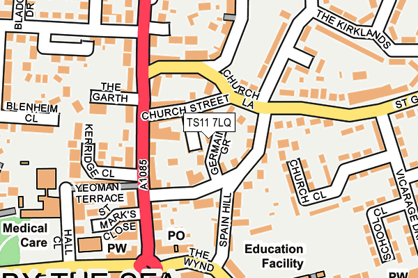 TS11 7LQ map - OS OpenMap – Local (Ordnance Survey)