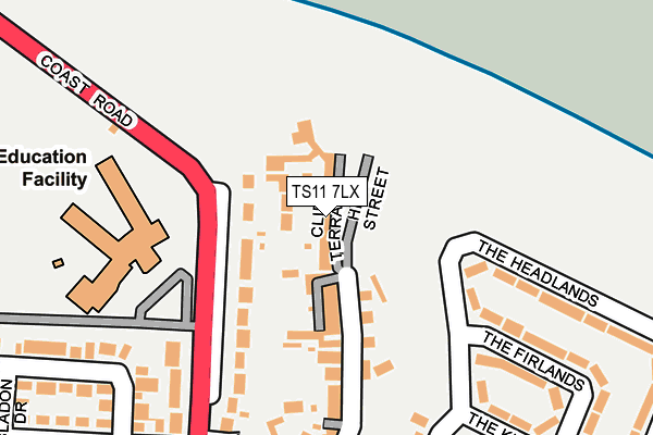 TS11 7LX map - OS OpenMap – Local (Ordnance Survey)