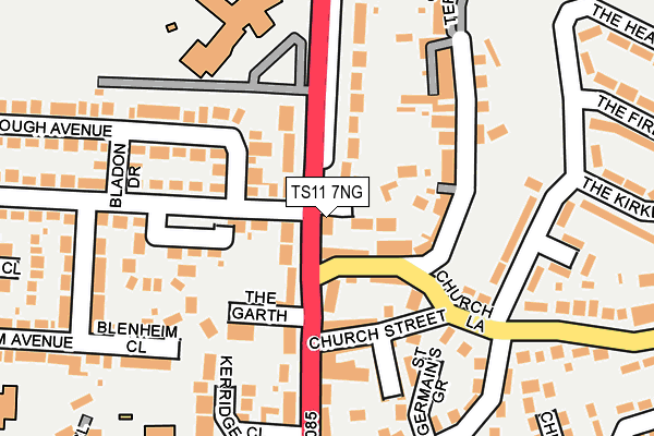 TS11 7NG map - OS OpenMap – Local (Ordnance Survey)