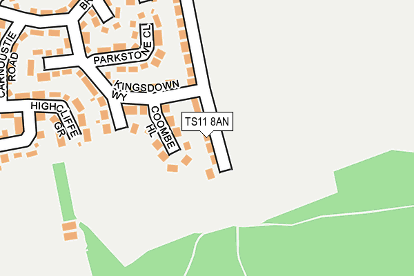 TS11 8AN map - OS OpenMap – Local (Ordnance Survey)