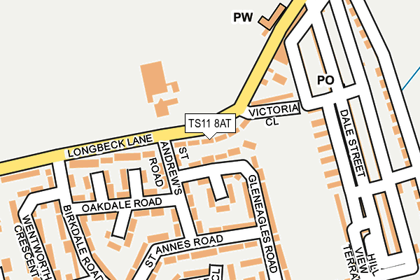 TS11 8AT map - OS OpenMap – Local (Ordnance Survey)