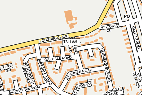 TS11 8AU map - OS OpenMap – Local (Ordnance Survey)