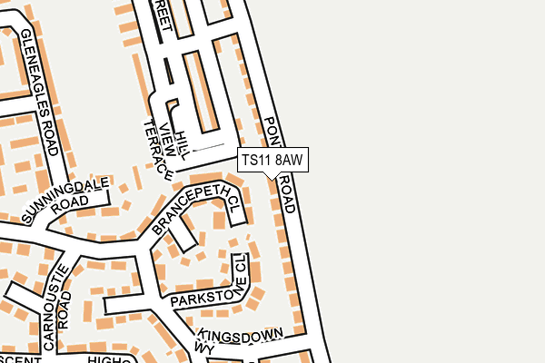 TS11 8AW map - OS OpenMap – Local (Ordnance Survey)