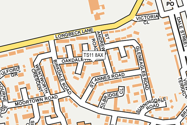 TS11 8AX map - OS OpenMap – Local (Ordnance Survey)