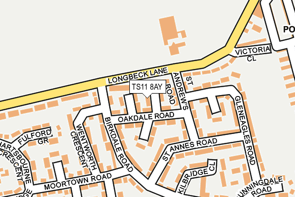 TS11 8AY map - OS OpenMap – Local (Ordnance Survey)