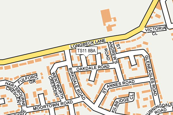 TS11 8BA map - OS OpenMap – Local (Ordnance Survey)