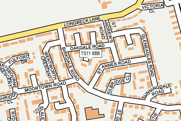 TS11 8BB map - OS OpenMap – Local (Ordnance Survey)