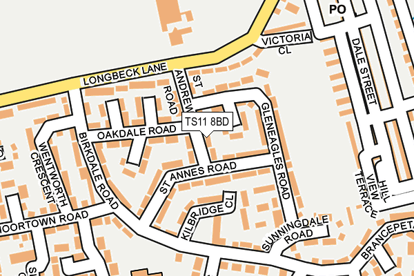 TS11 8BD map - OS OpenMap – Local (Ordnance Survey)