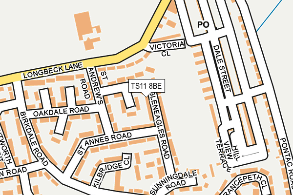 TS11 8BE map - OS OpenMap – Local (Ordnance Survey)