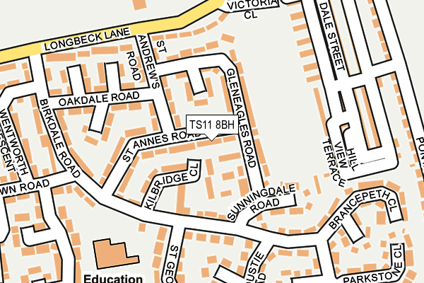 TS11 8BH map - OS OpenMap – Local (Ordnance Survey)