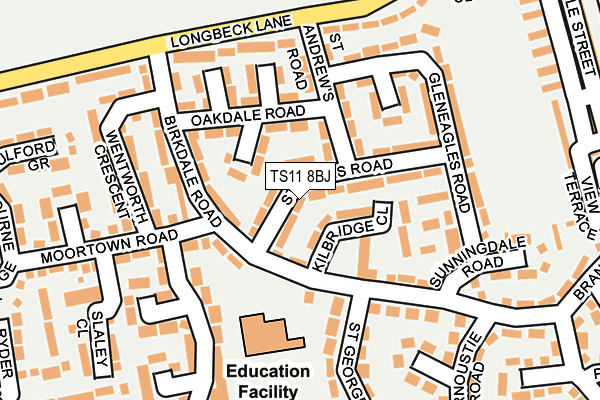 TS11 8BJ map - OS OpenMap – Local (Ordnance Survey)