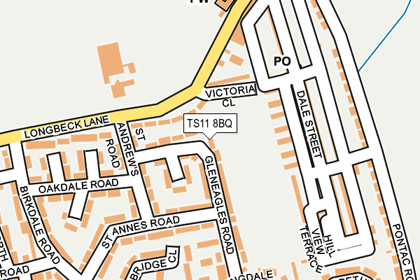 TS11 8BQ map - OS OpenMap – Local (Ordnance Survey)