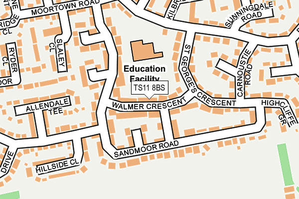 TS11 8BS map - OS OpenMap – Local (Ordnance Survey)