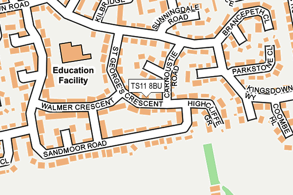 TS11 8BU map - OS OpenMap – Local (Ordnance Survey)