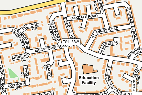 TS11 8BW map - OS OpenMap – Local (Ordnance Survey)